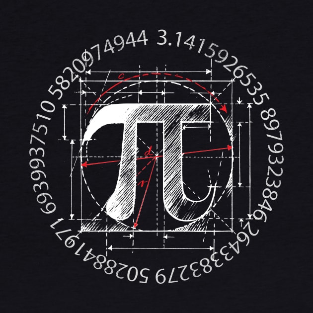 Pi Symbol Line Drawing by cartogram